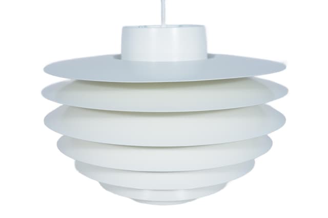 Lampa wisząca Verona, aluminium biały, proj. S. Middelboe, Fog & Mørup, Dania, lata 60. - WYMIARY