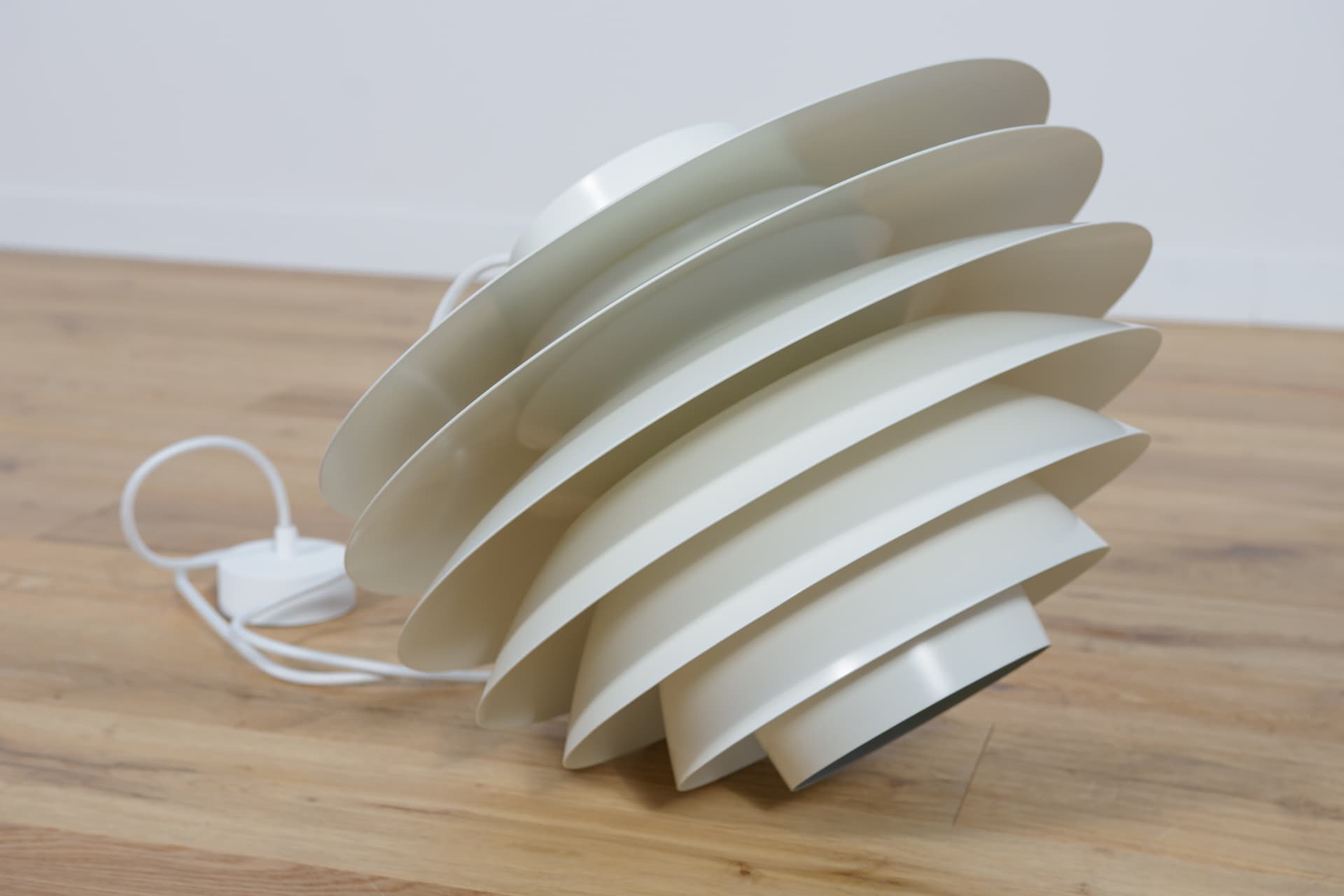 Lampa wisząca Verona, aluminium biały, proj. S. Middelboe, Fog & Mørup, Dania, lata 60. - 289062