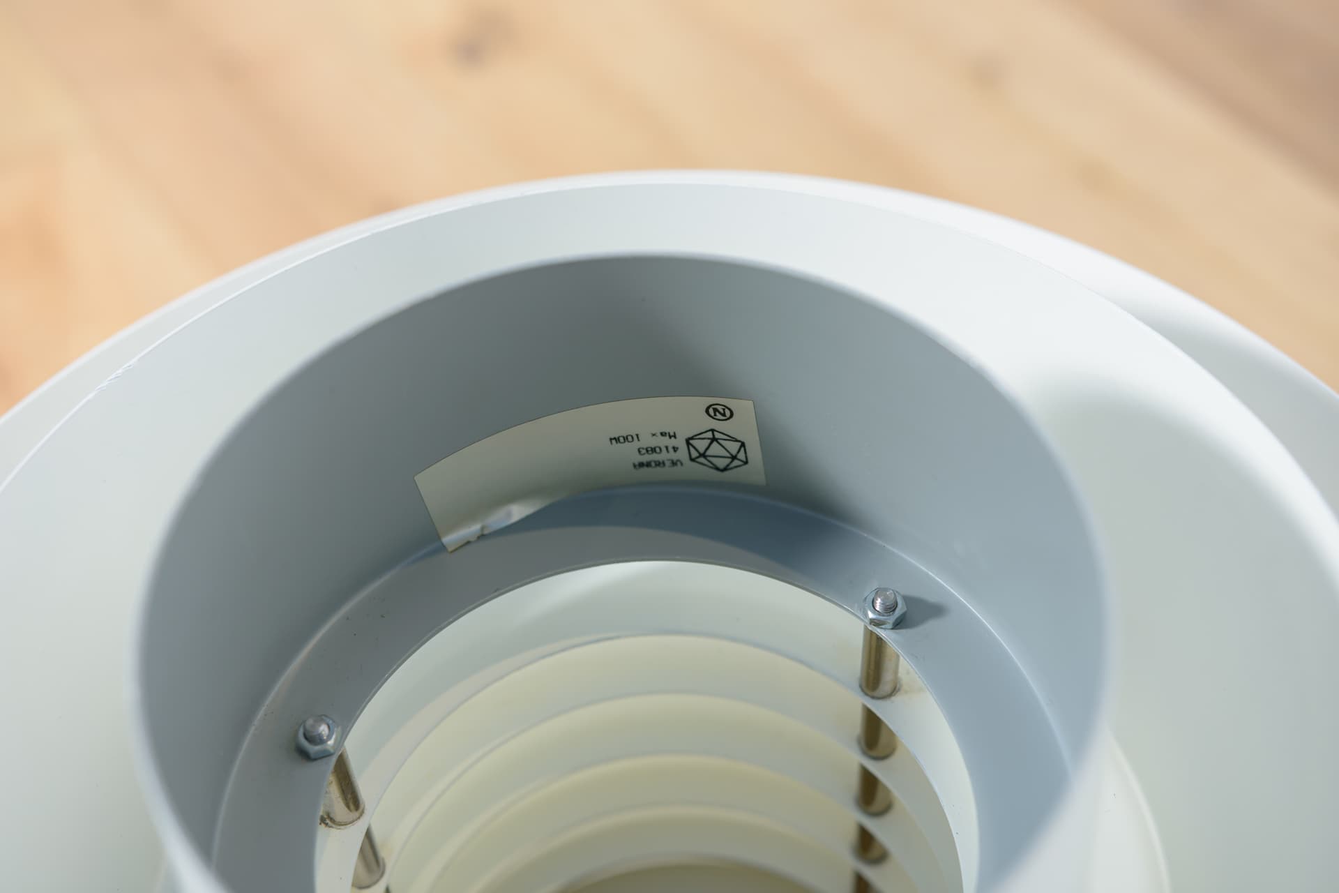 Lampa wisząca Verona, aluminium biały, proj. S. Middelboe, Fog & Mørup, Dania, lata 60. - 289066