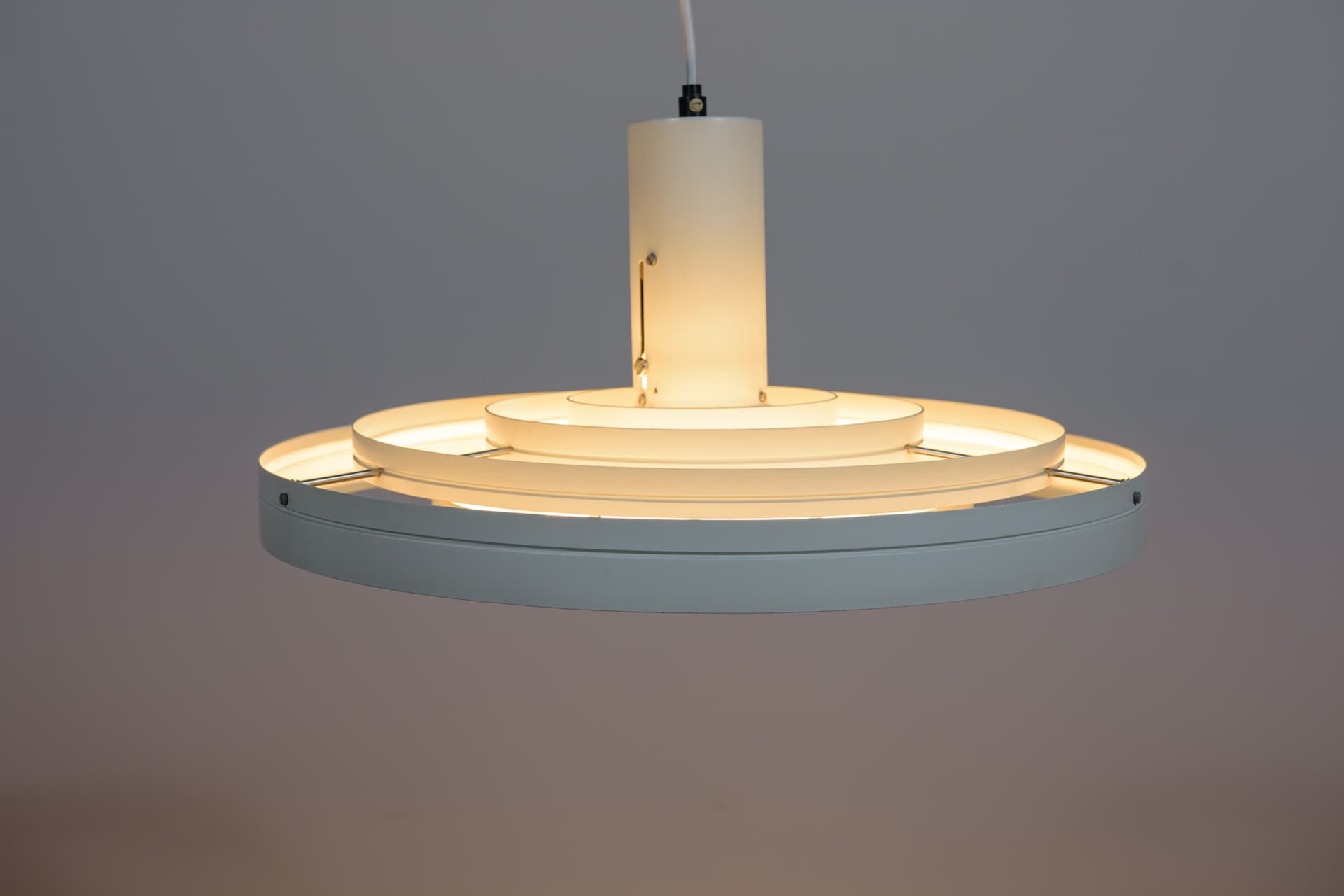 Lampa wisząca Fibonacci, biały, metal, proj. S. Frandsen, Fog & Mørup, Dania, lata 60. - 289086