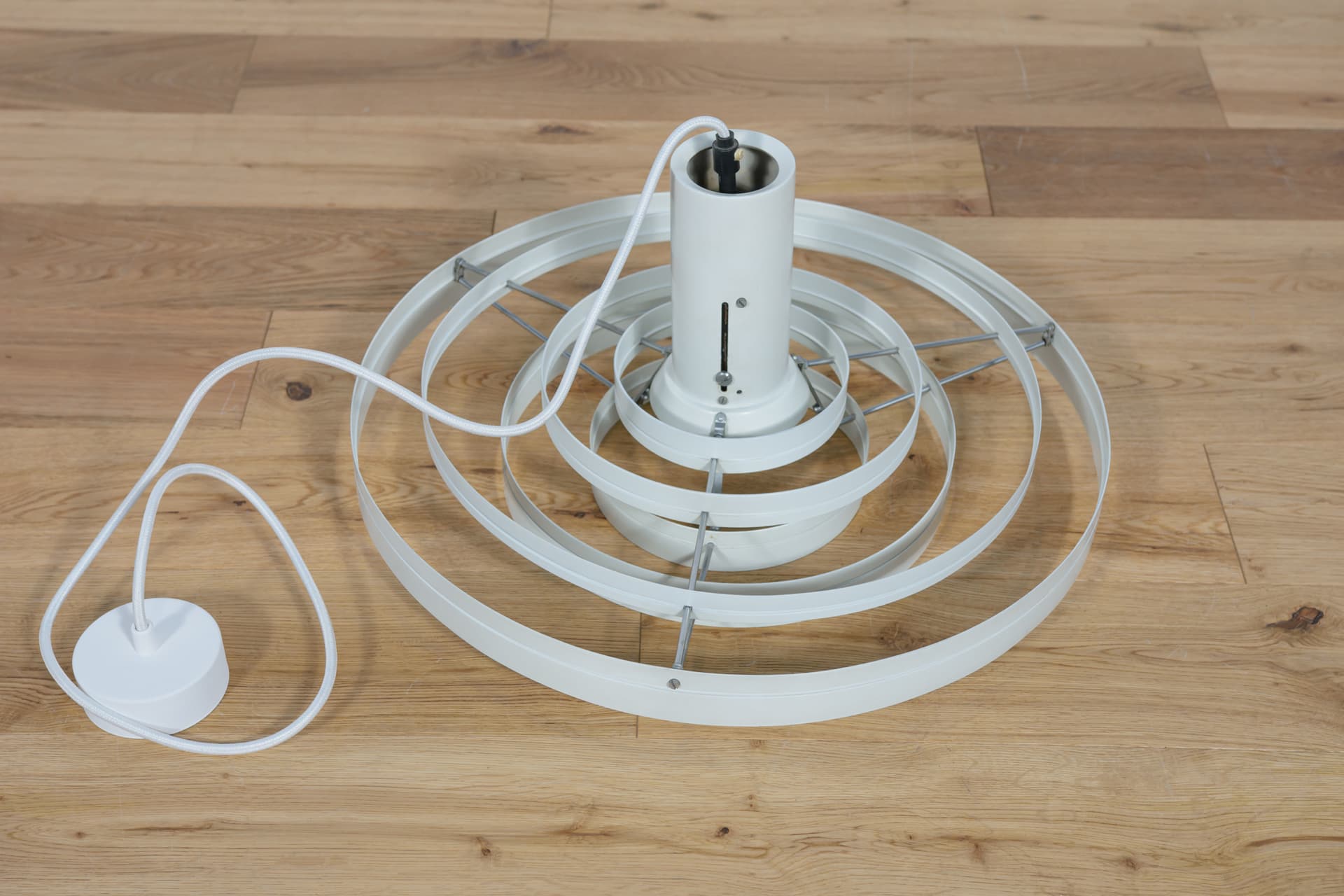 Lampa wisząca Fibonacci, biały, metal, proj. S. Frandsen, Fog & Mørup, Dania, lata 60. - 289088