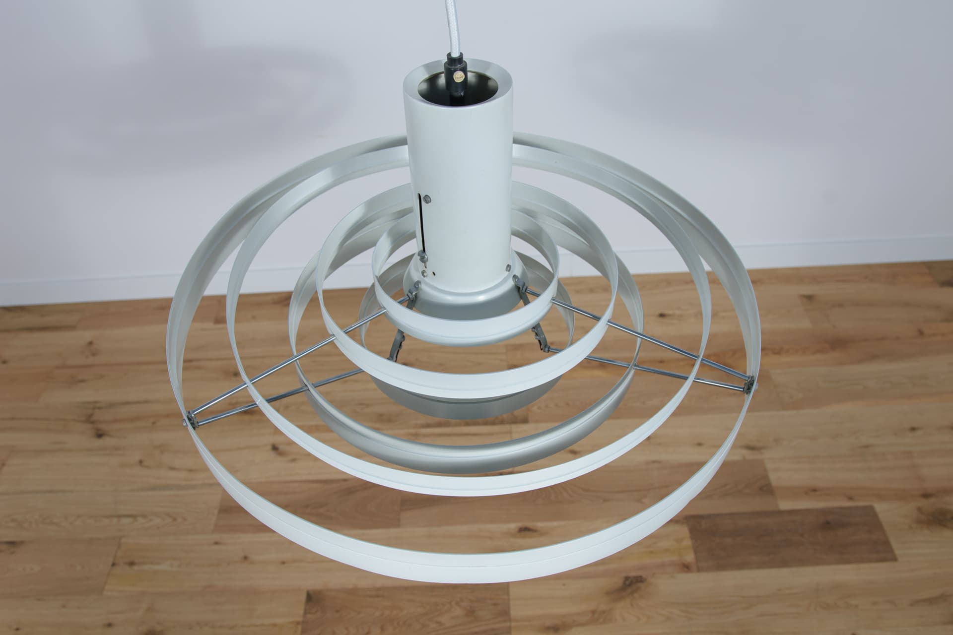 Lampa wisząca Fibonacci, biały, metal, proj. S. Frandsen, Fog & Mørup, Dania, lata 60. - 289084