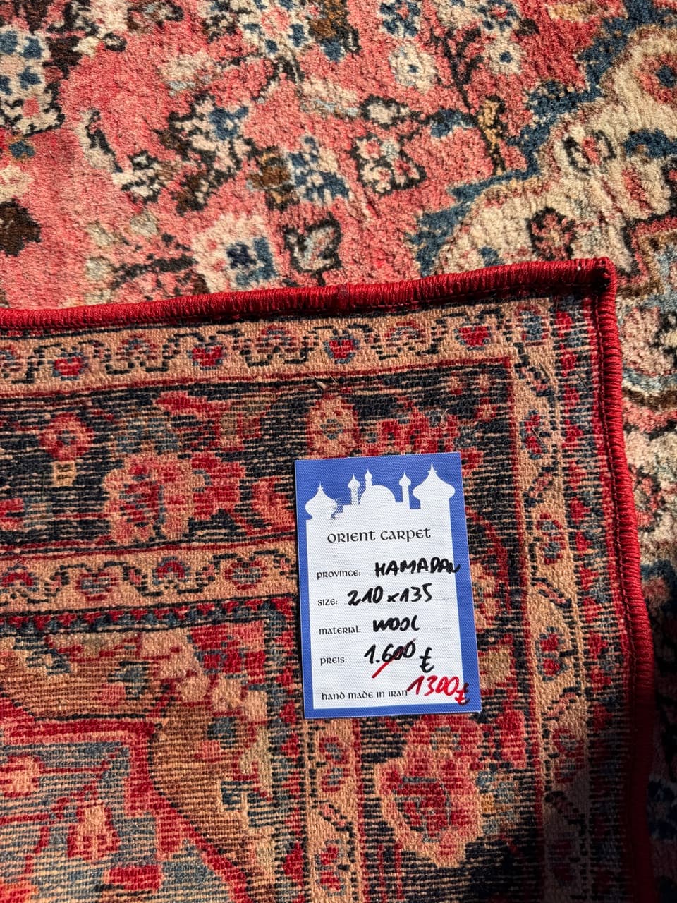 Dywan Hamadan 210x135 cm, czerwony, wełna, Iran - 289199