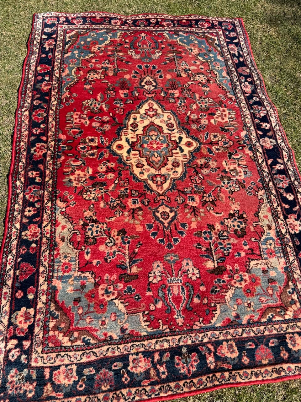 Dywan Hamadan 210x135 cm, czerwony, wełna, Iran - 289187