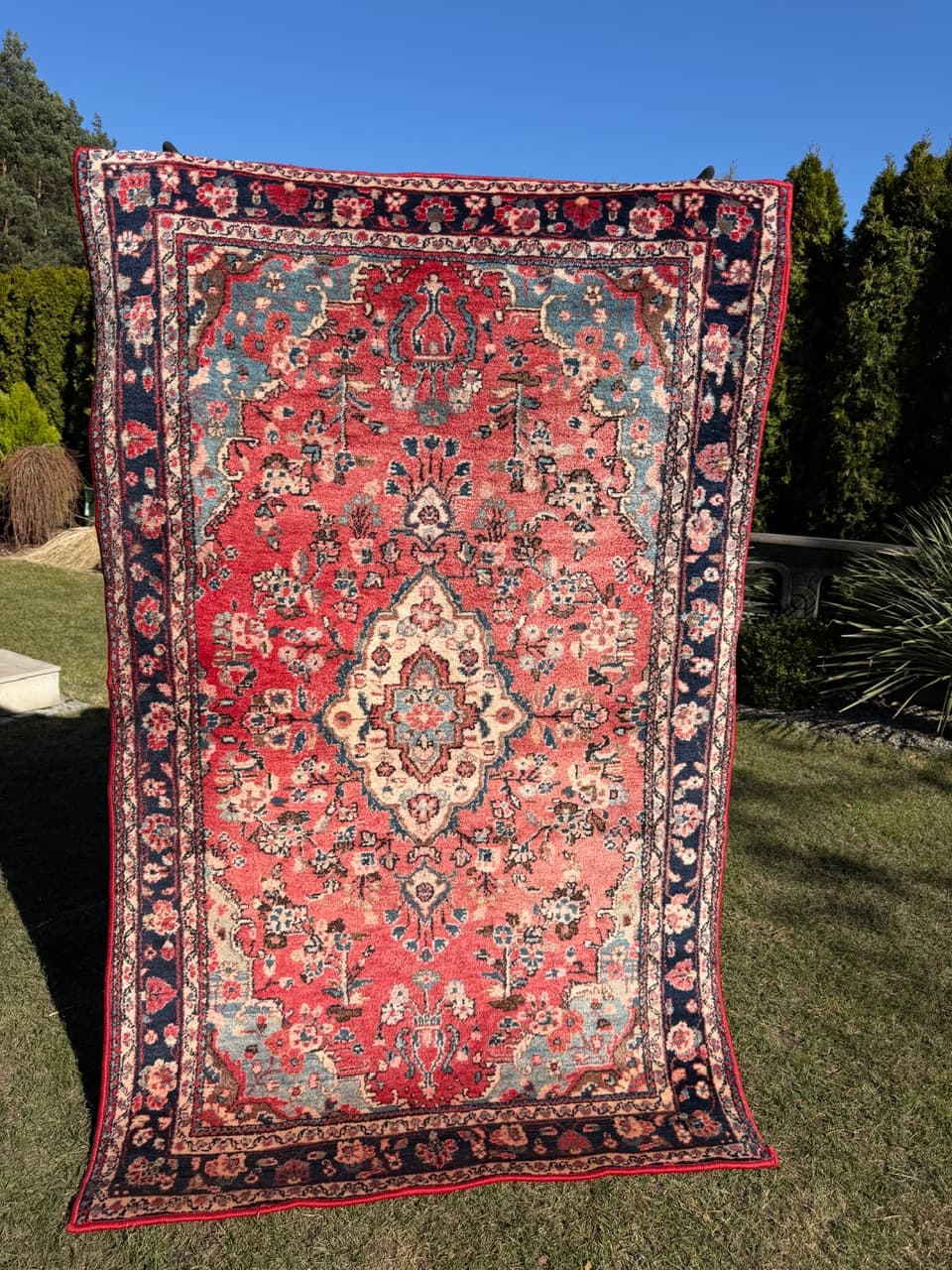 Dywan Hamadan 210x135 cm, czerwony, wełna, Iran - 289193