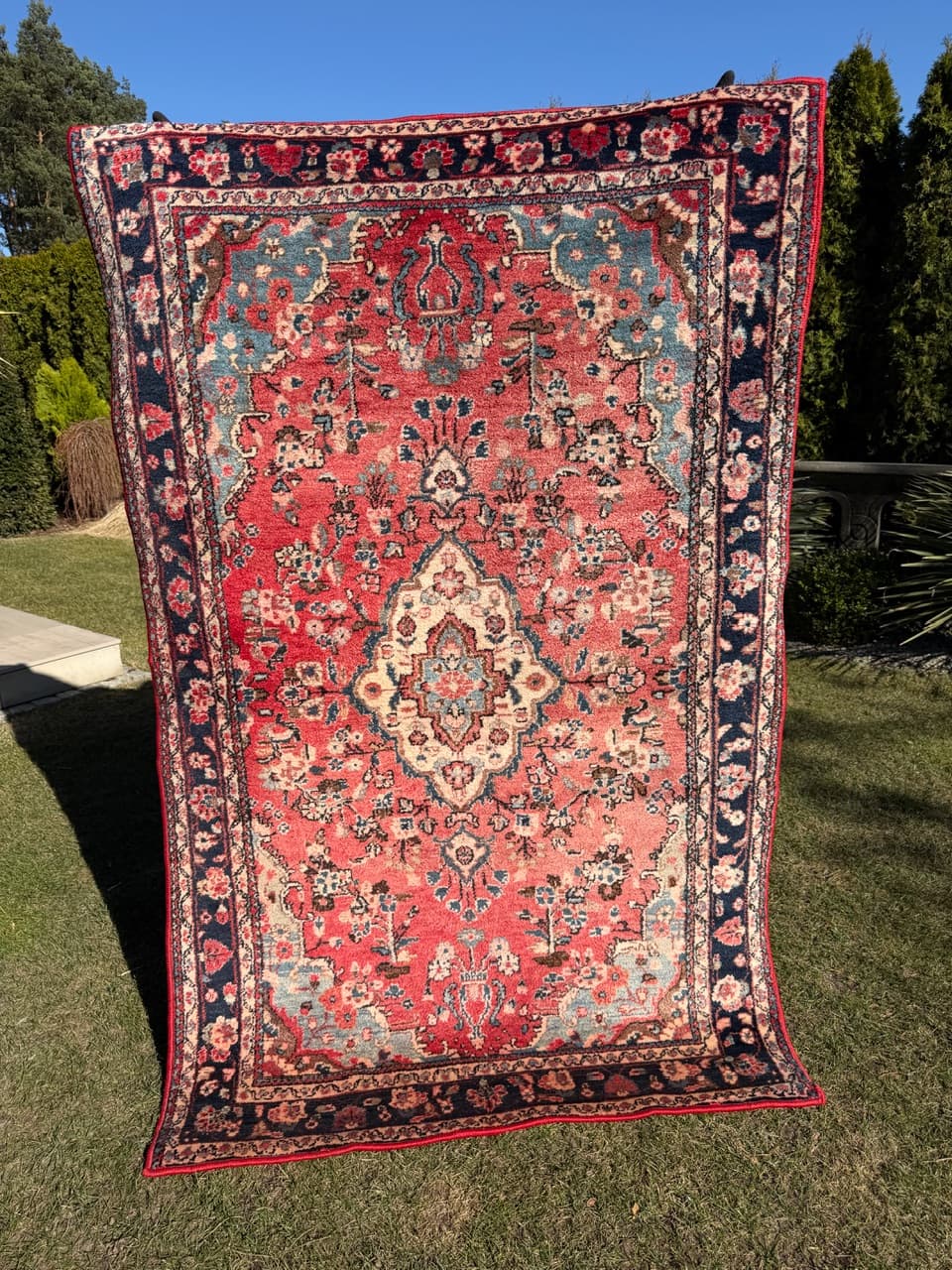 Dywan Hamadan 210x135 cm, czerwony, wełna, Iran - 289194