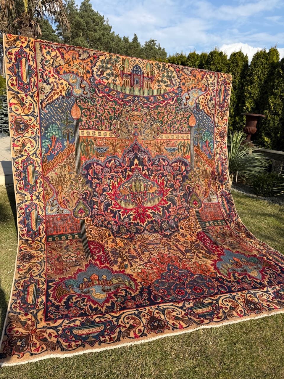 Dywan perski Kaschmar Figural, 395x290 cm, multikolor, wełna, Iran" - 289200