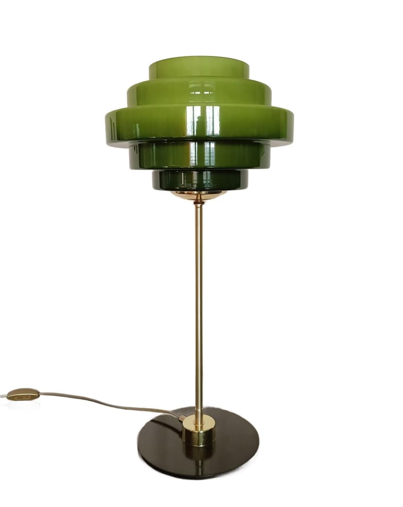 Desk Lamp, green glass, Germany, 1970s.