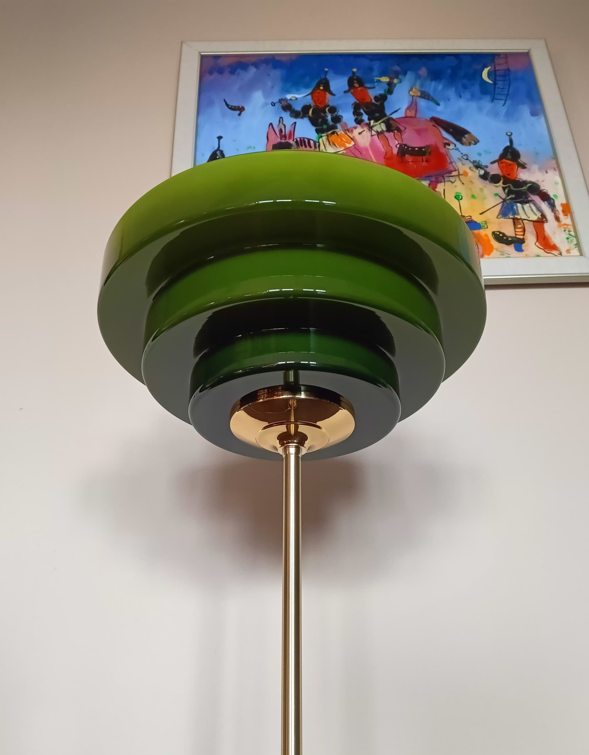 Lampa biurkowa, zielony, szkło, Niemcy, lata 70. - 289262