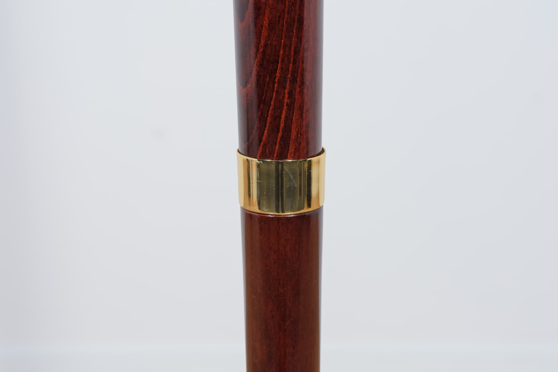 Lampa podłogowa Art Deco, drewno brązowe, mosiądz, Hiszpania, lata 90. - 289336