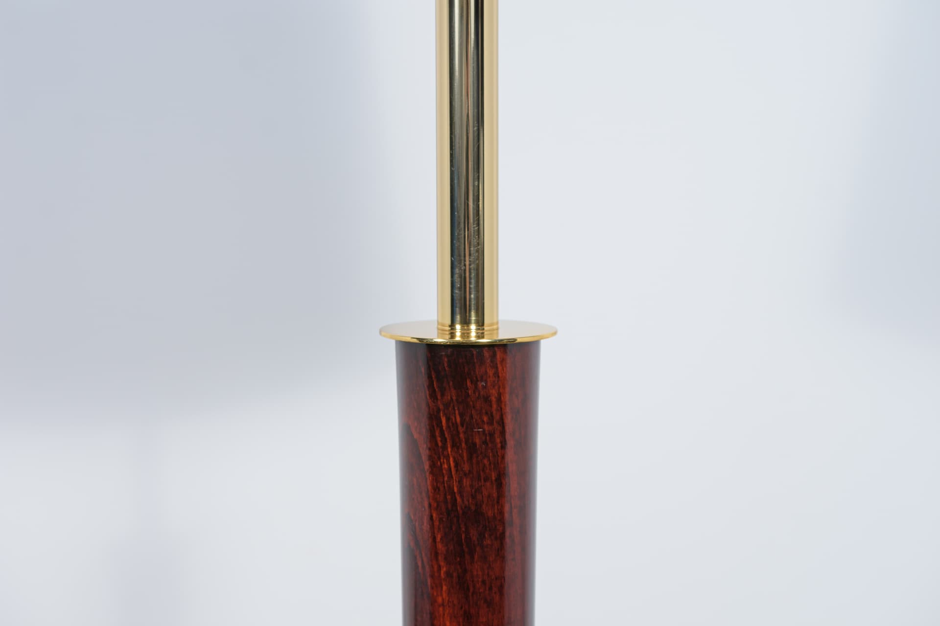 Lampa podłogowa Art Deco, drewno brązowe, mosiądz, Hiszpania, lata 90. - 289335