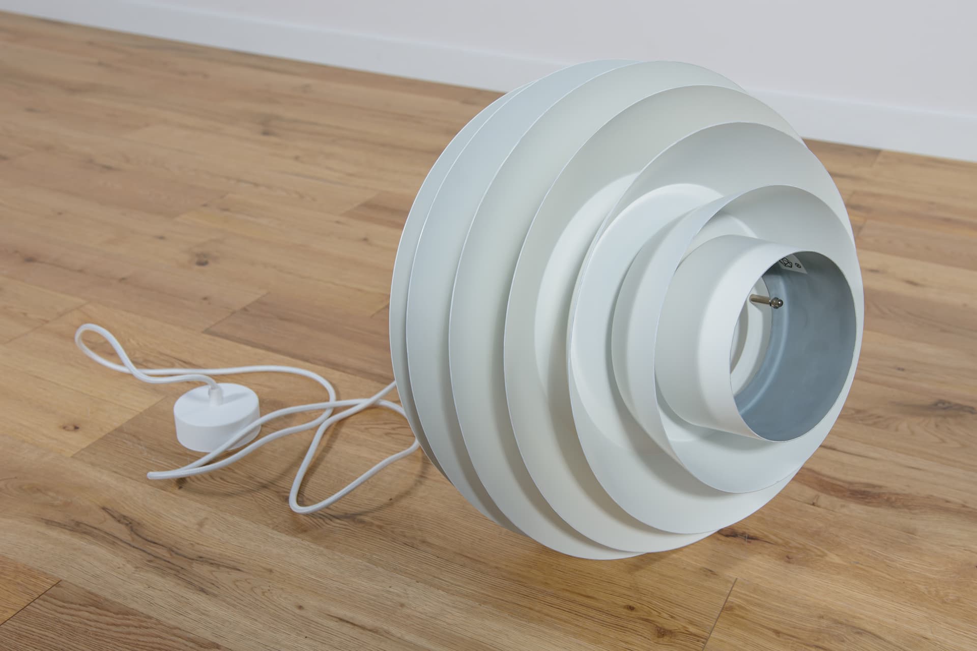 Lampa wisząca Verona, aluminium biały, proj. S. Middelboe, Fog & Mørup, Dania, lata 60. - 289349