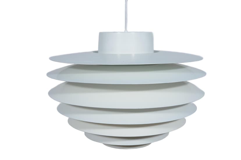 Lampa wisząca Verona, aluminium biały, proj. S. Middelboe, Fog & Mørup, Dania, lata 60.