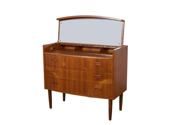 Toaletka, teak brązowy, Dania, lata 60. - WYMIARY