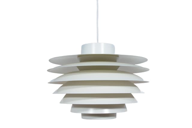 Lampa wisząca Verona, aluminium biały, proj. S. Middelboe, Fog & Mørup, Dania, lata 60. - WYMIARY