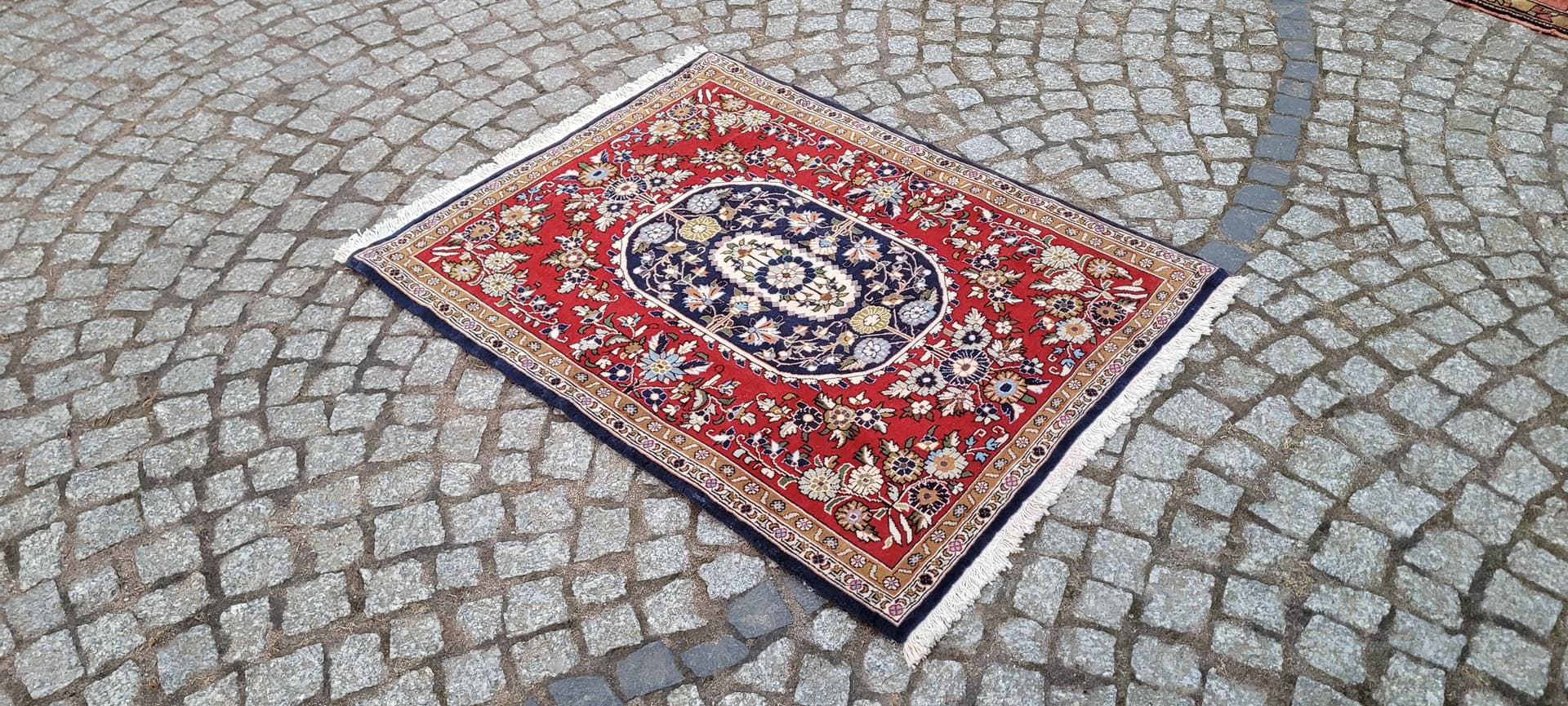 Dywan Ghom, multikolor, wełna kork bawełna, Iran, 77x105 cm - 289412