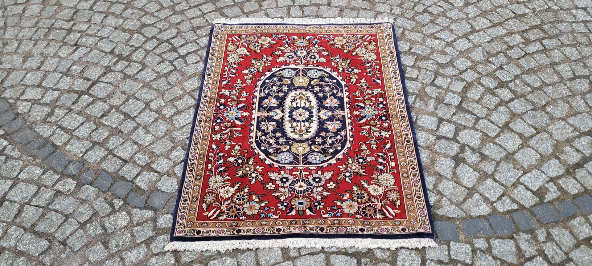 Dywan Ghom, multikolor, wełna kork bawełna, Iran, 77x105 cm - 289407