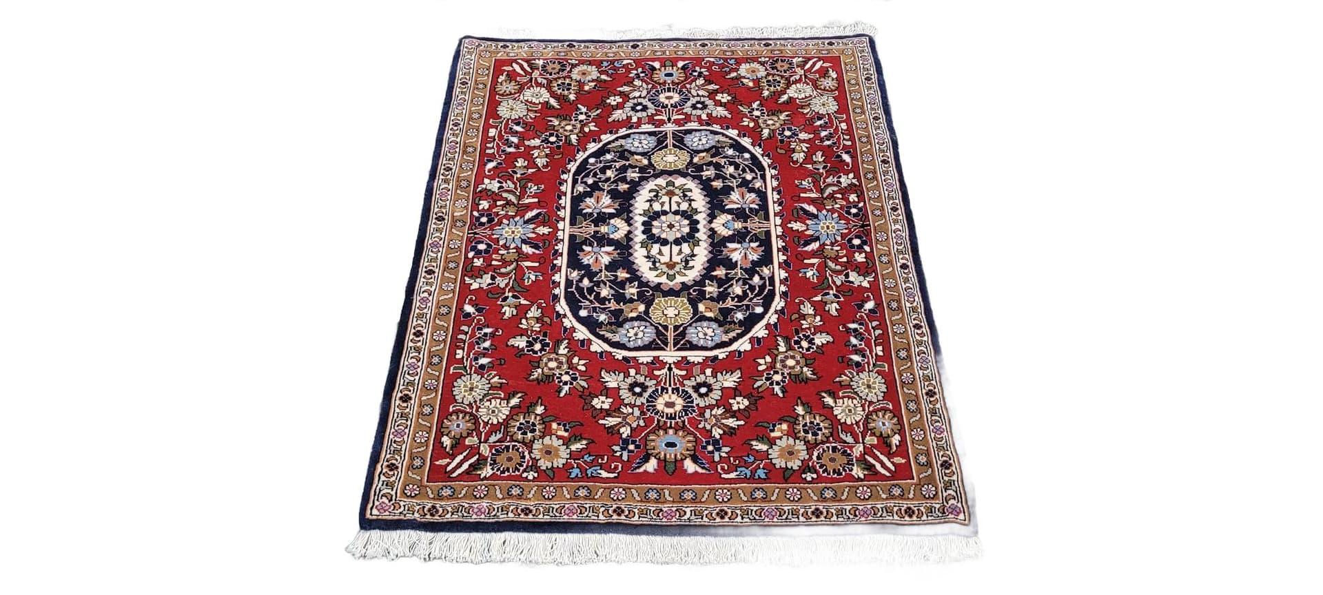 Dywan Ghom, multikolor, wełna kork bawełna, Iran, 77x105 cm