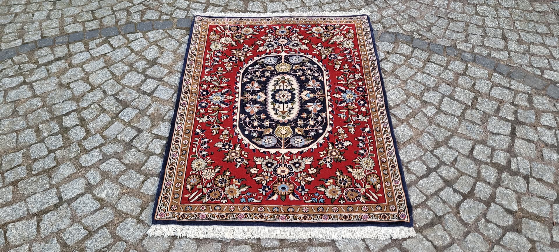 Dywan Ghom, multikolor, wełna kork bawełna, Iran, 77x105 cm - 289410