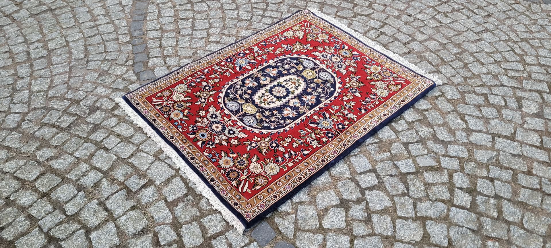 Dywan Ghom, multikolor, wełna kork bawełna, Iran, 77x105 cm - 289408