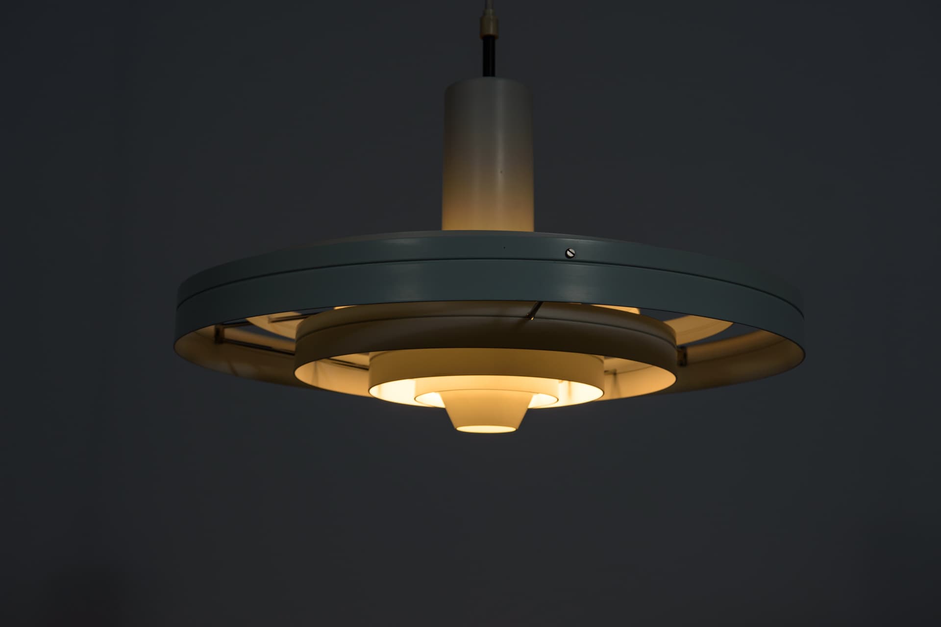 Lampa wisząca Fibonacci, metal szary, proj. S. Frandsen, Fog & Mørup, Dania, lata 60. - 289417