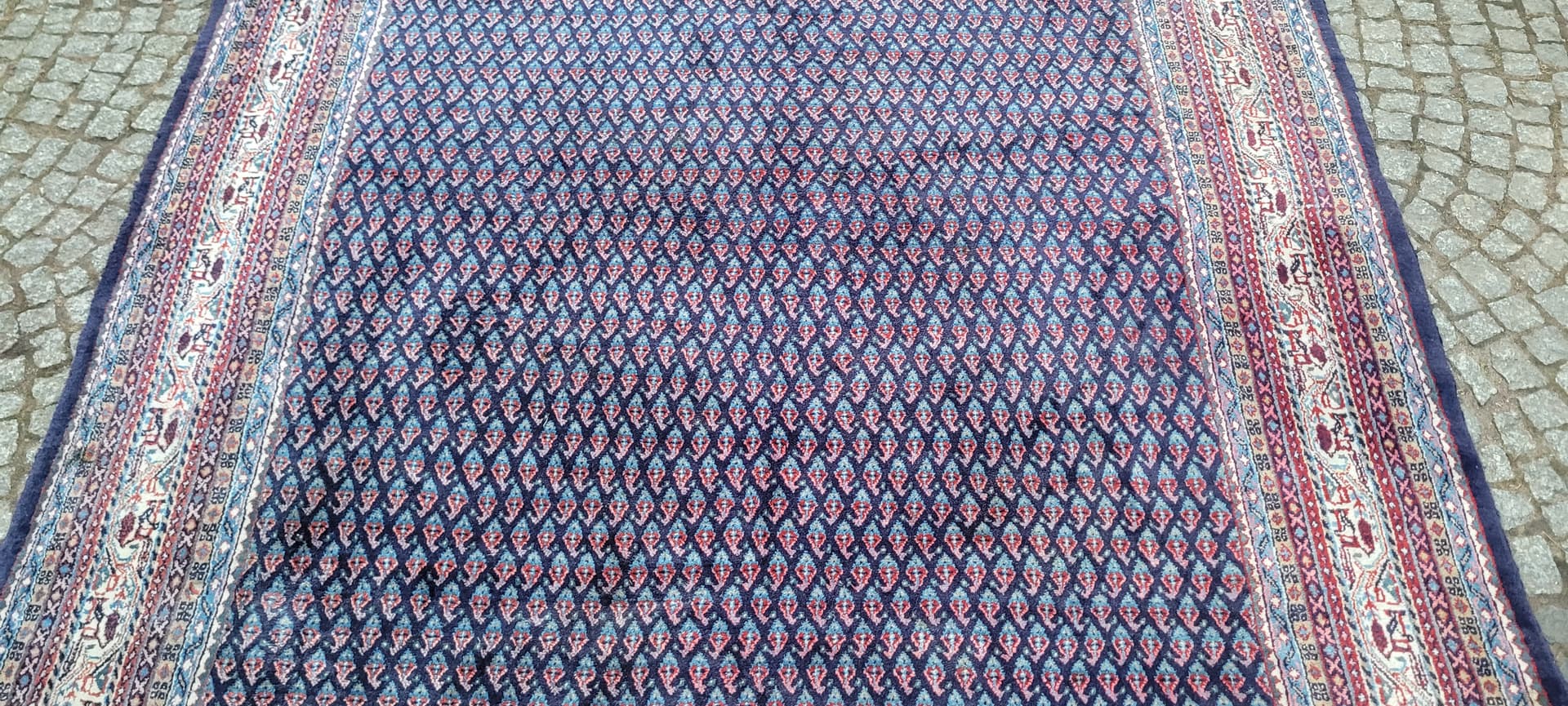 Dywan Sarough-Mir 220x320 cm, wełna niebieska, bawełna biała, Iran, początek XX w. - 289482