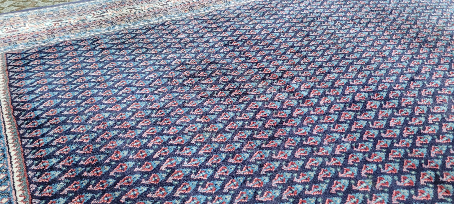 Dywan Sarough-Mir 220x320 cm, wełna niebieska, bawełna biała, Iran, początek XX w. - 289478