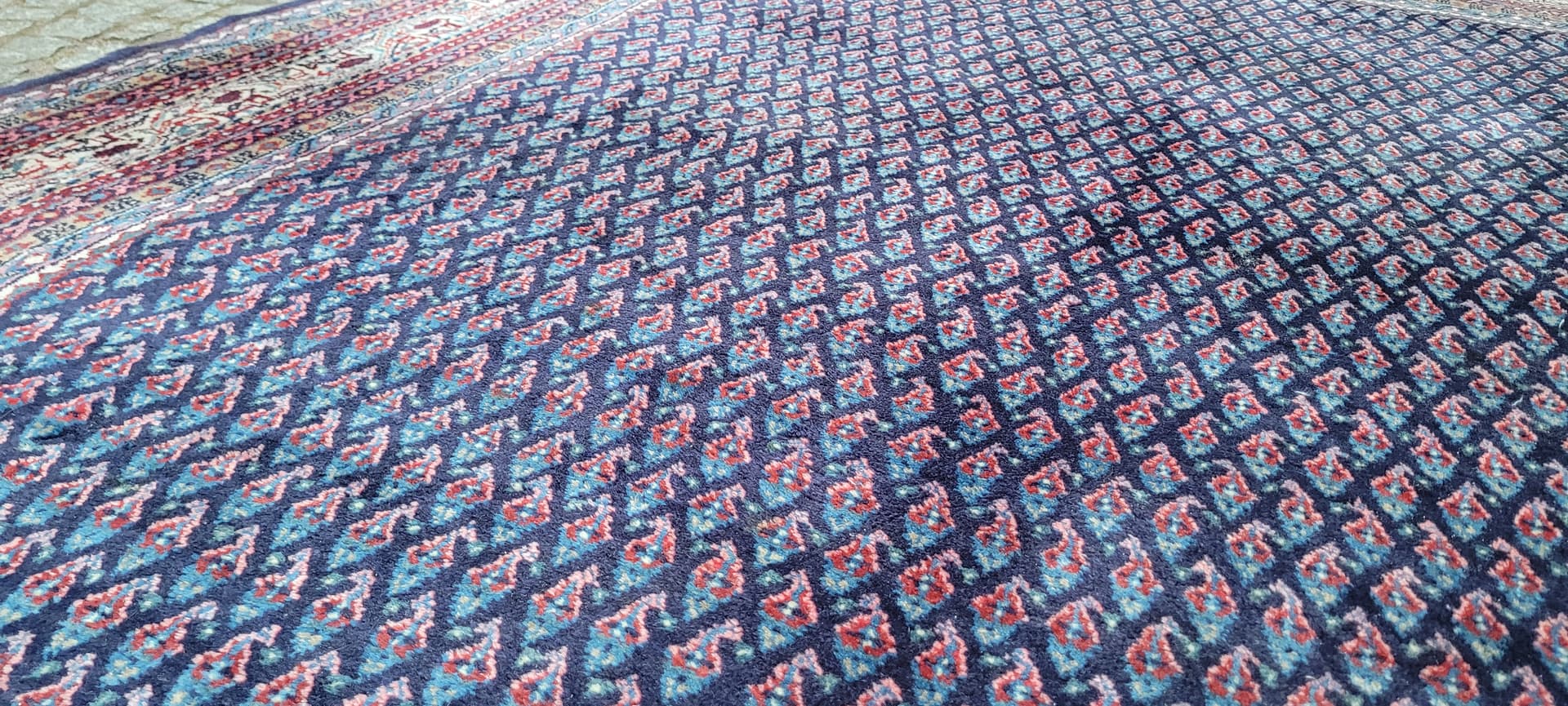 Dywan Sarough-Mir 220x320 cm, wełna niebieska, bawełna biała, Iran, początek XX w. - 289479