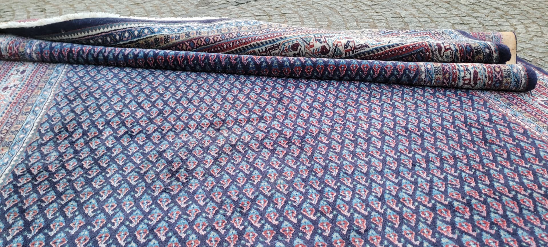 Dywan Sarough-Mir 220x320 cm, wełna niebieska, bawełna biała, Iran, początek XX w. - 289471