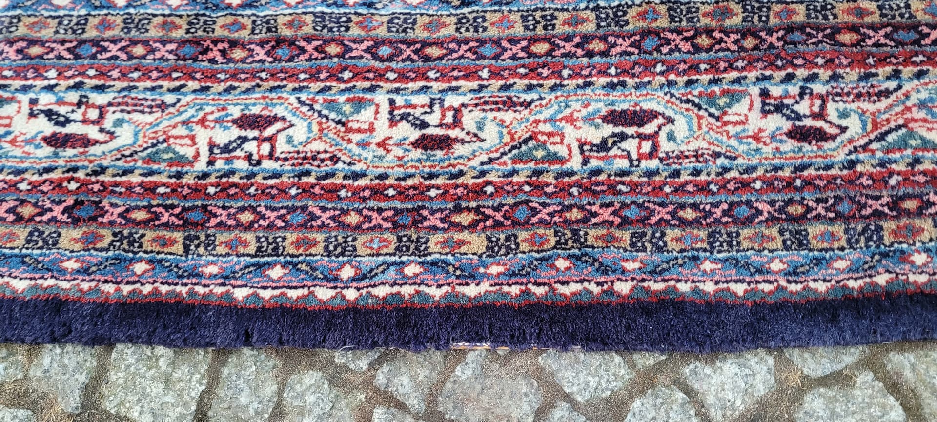 Dywan Sarough-Mir 220x320 cm, wełna niebieska, bawełna biała, Iran, początek XX w. - 289481