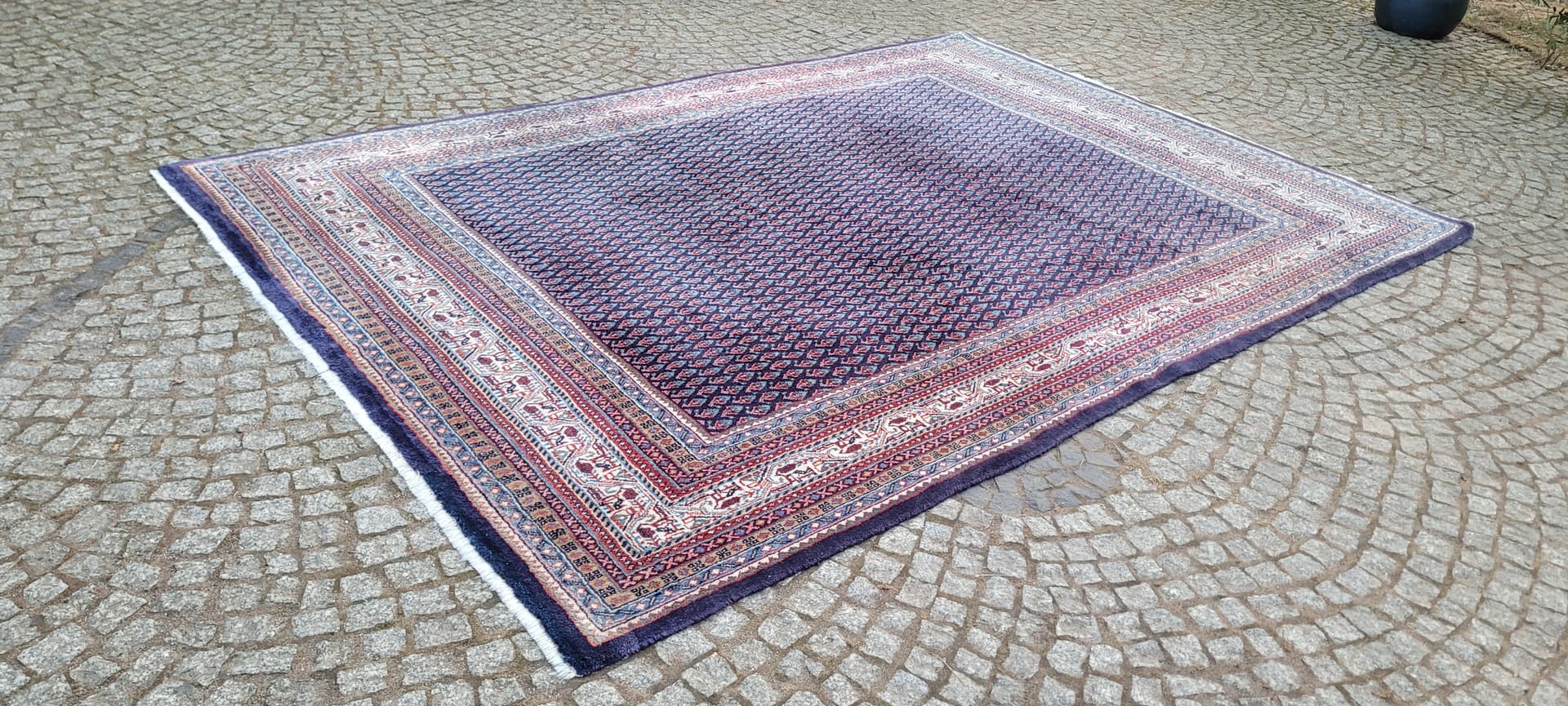 Dywan Sarough-Mir 220x320 cm, wełna niebieska, bawełna biała, Iran, początek XX w. - 289472