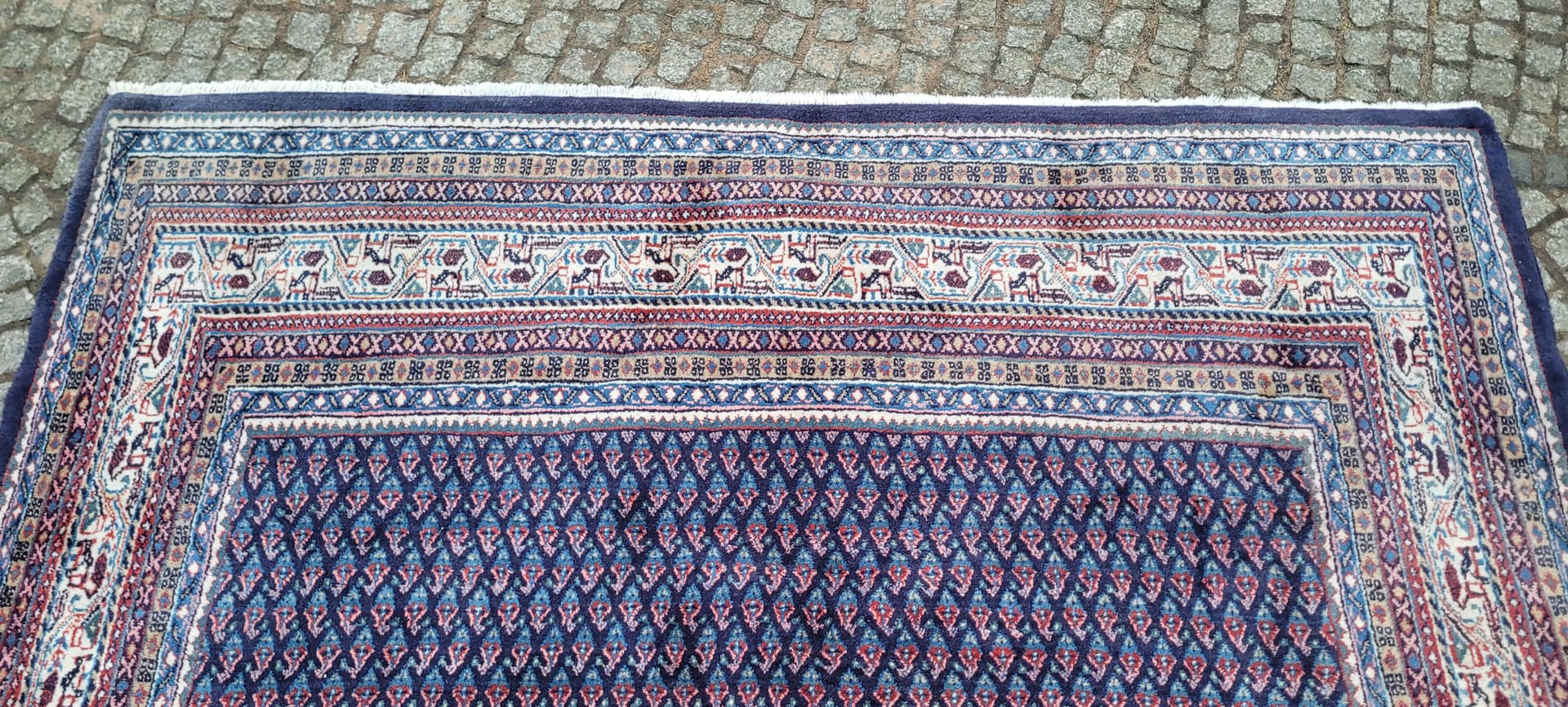 Dywan Sarough-Mir 220x320 cm, wełna niebieska, bawełna biała, Iran, początek XX w. - 289477