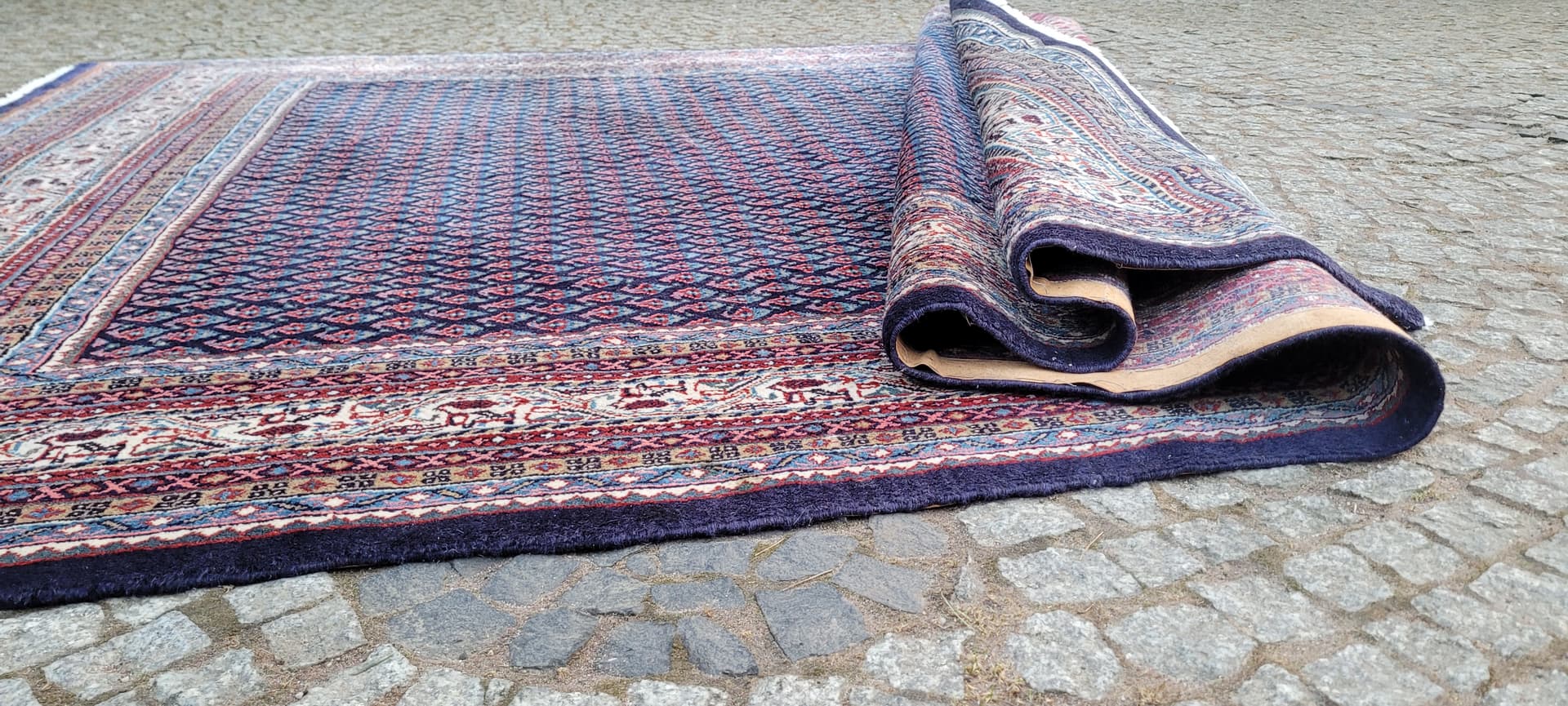 Dywan Sarough-Mir 220x320 cm, wełna niebieska, bawełna biała, Iran, początek XX w. - 289470