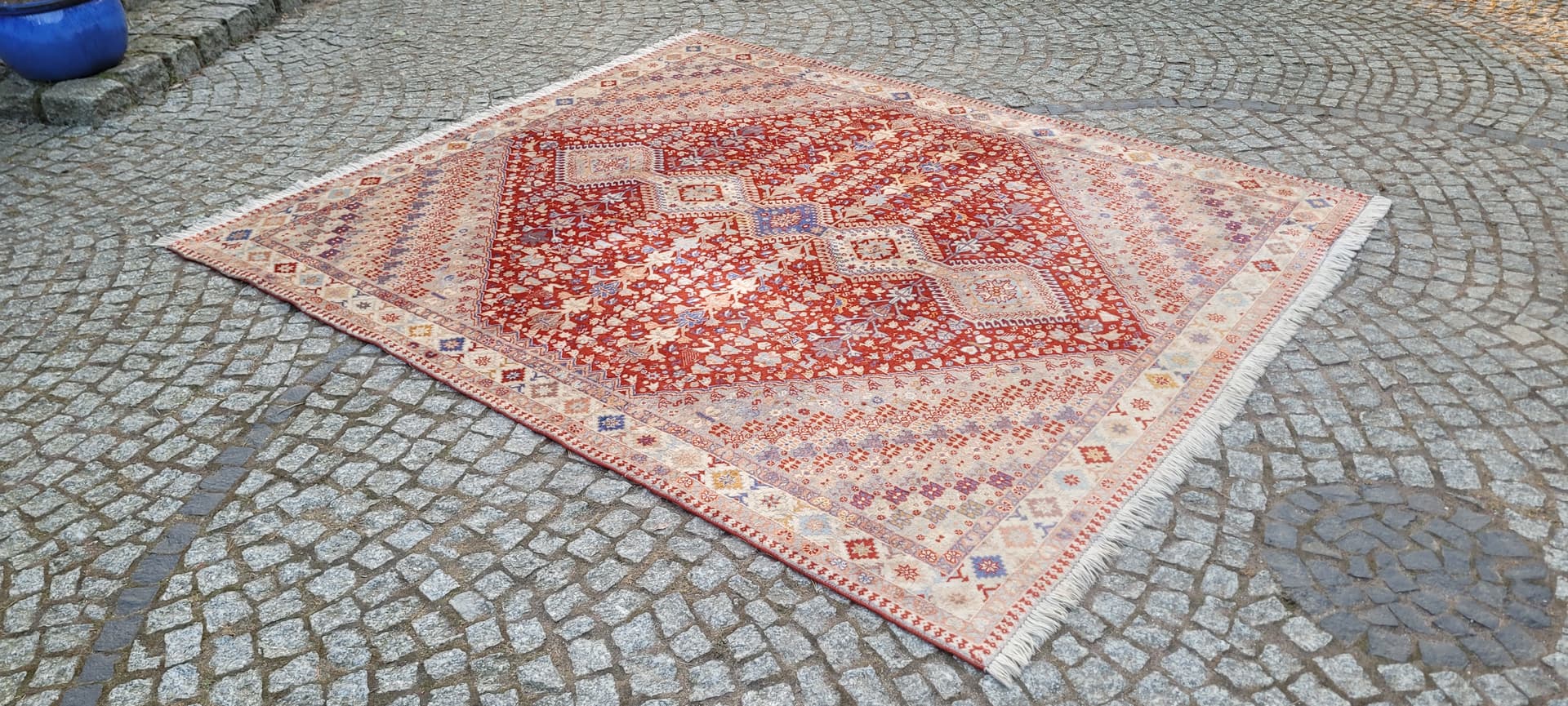 Dywan perski Yalameh, 200x245 cm, multikolor, wełna, Iran, lata 70. - 289492