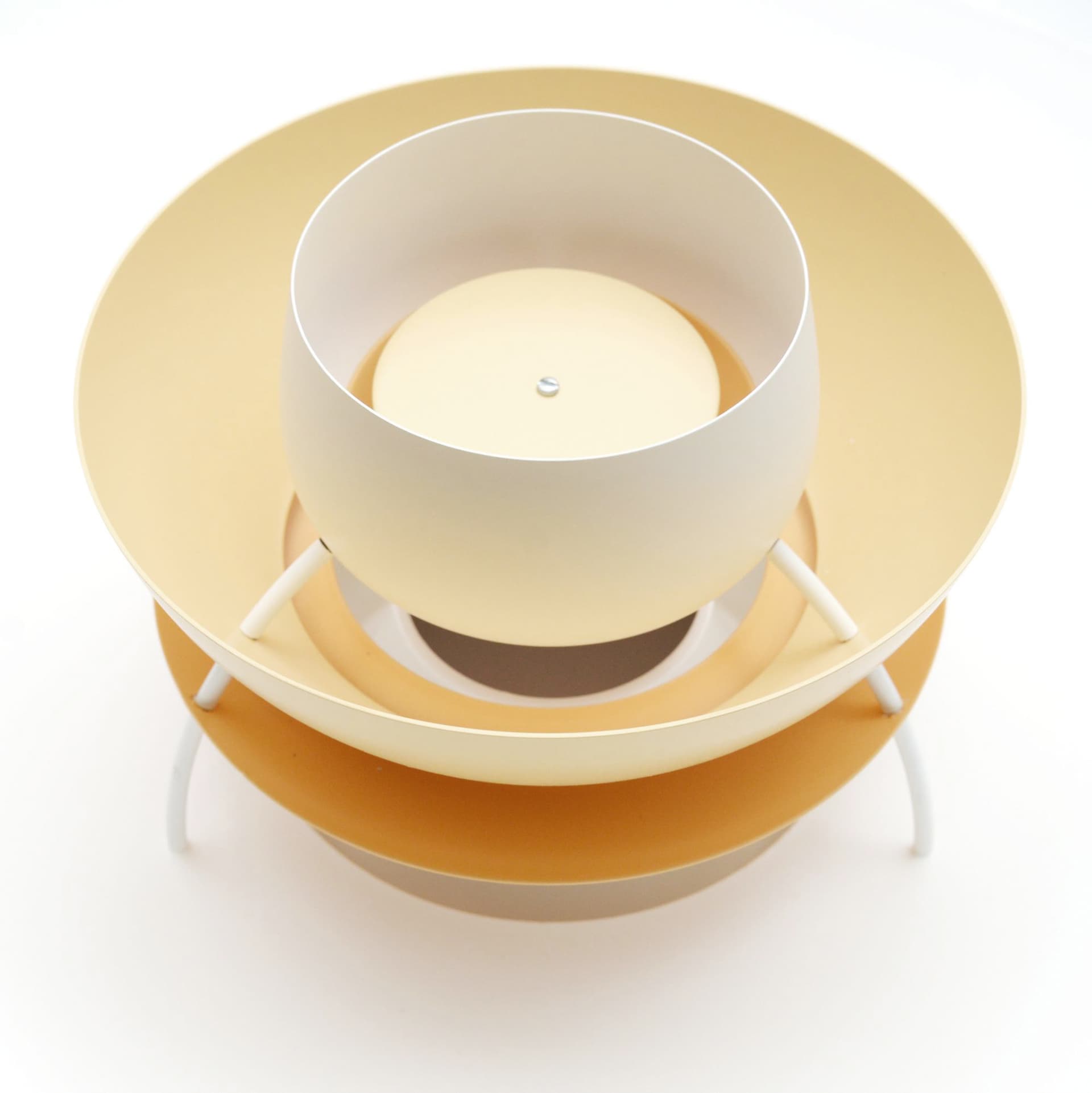 Pendant lamp PH5, beige aluminum, by P. Henningsen, Louis Poulsen, Denmark, 1990s. - 289527