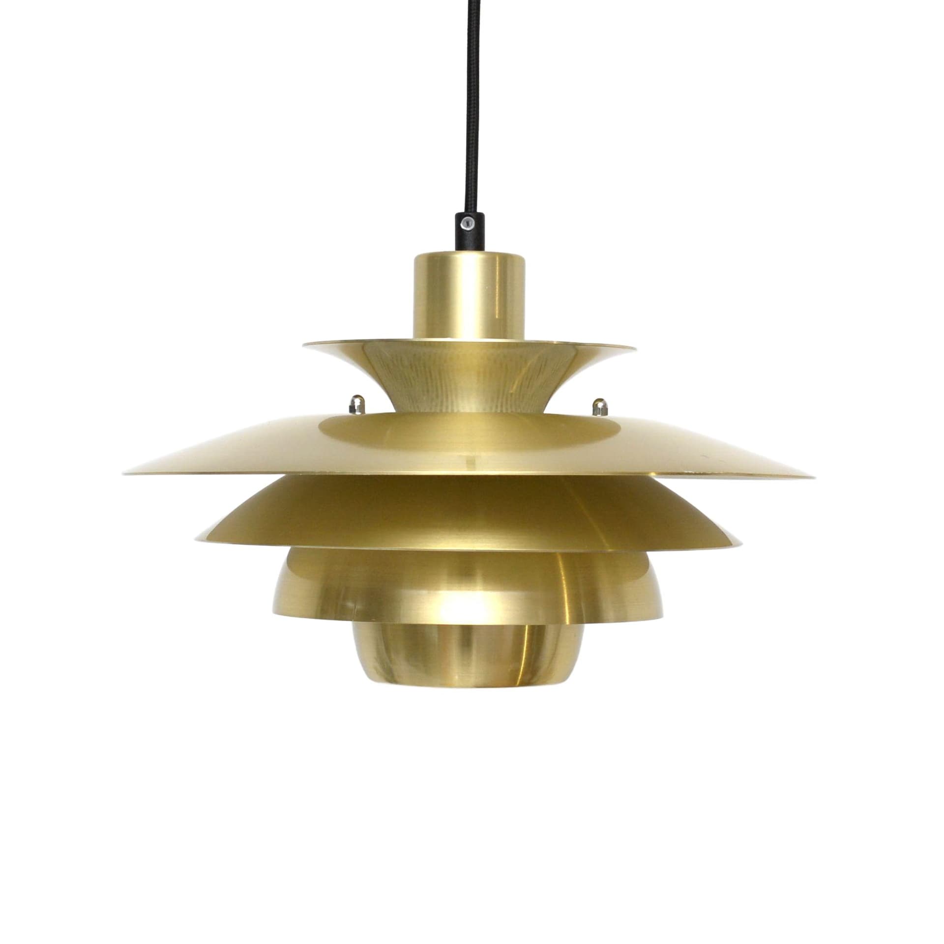 Lampa wisząca, złoty, mosiądz, Jeka, Dania, lata 70.