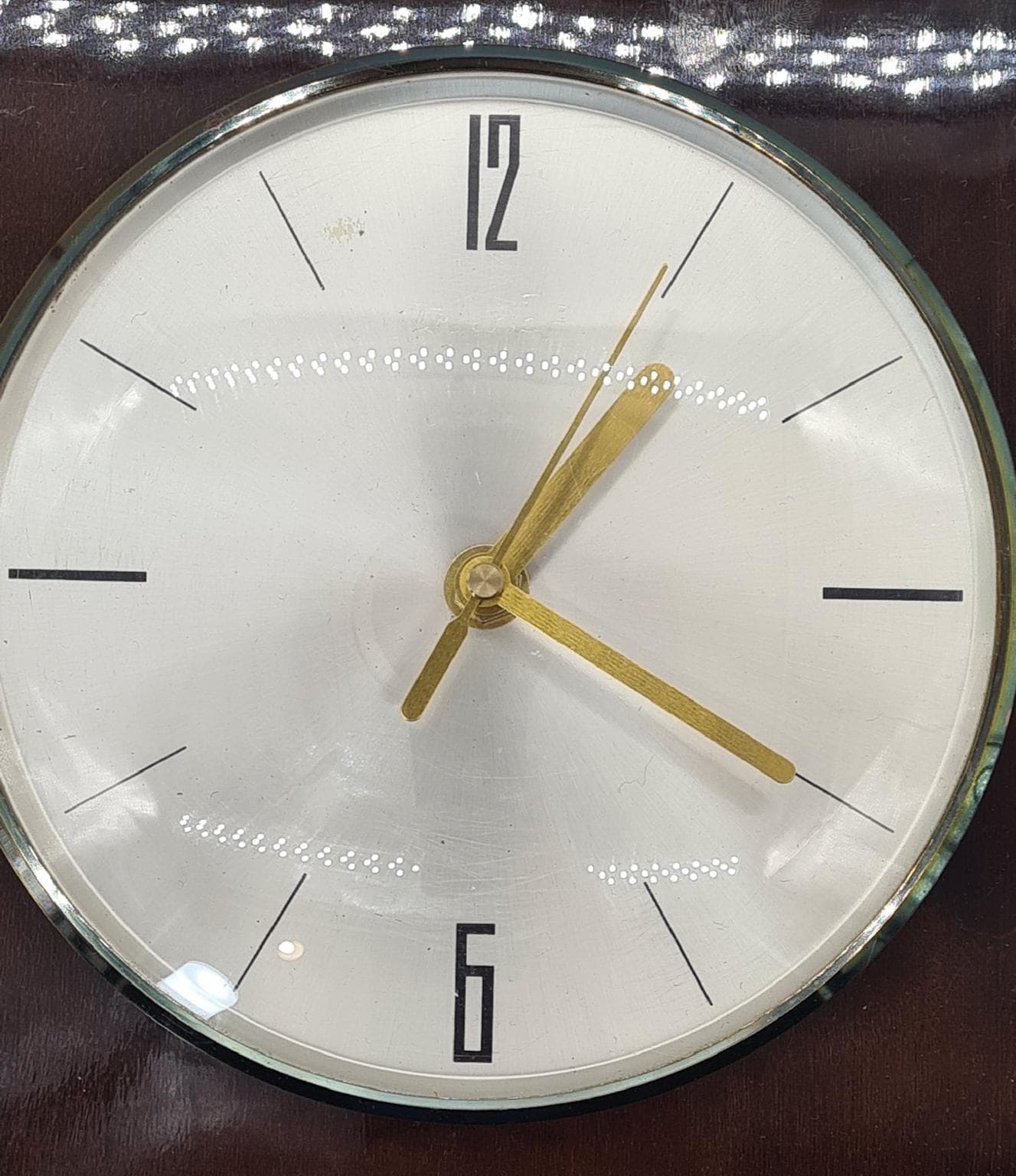 Zegar ścienny Mid-Century Modern, brązowy, Niemcy, lata 60. - 289600