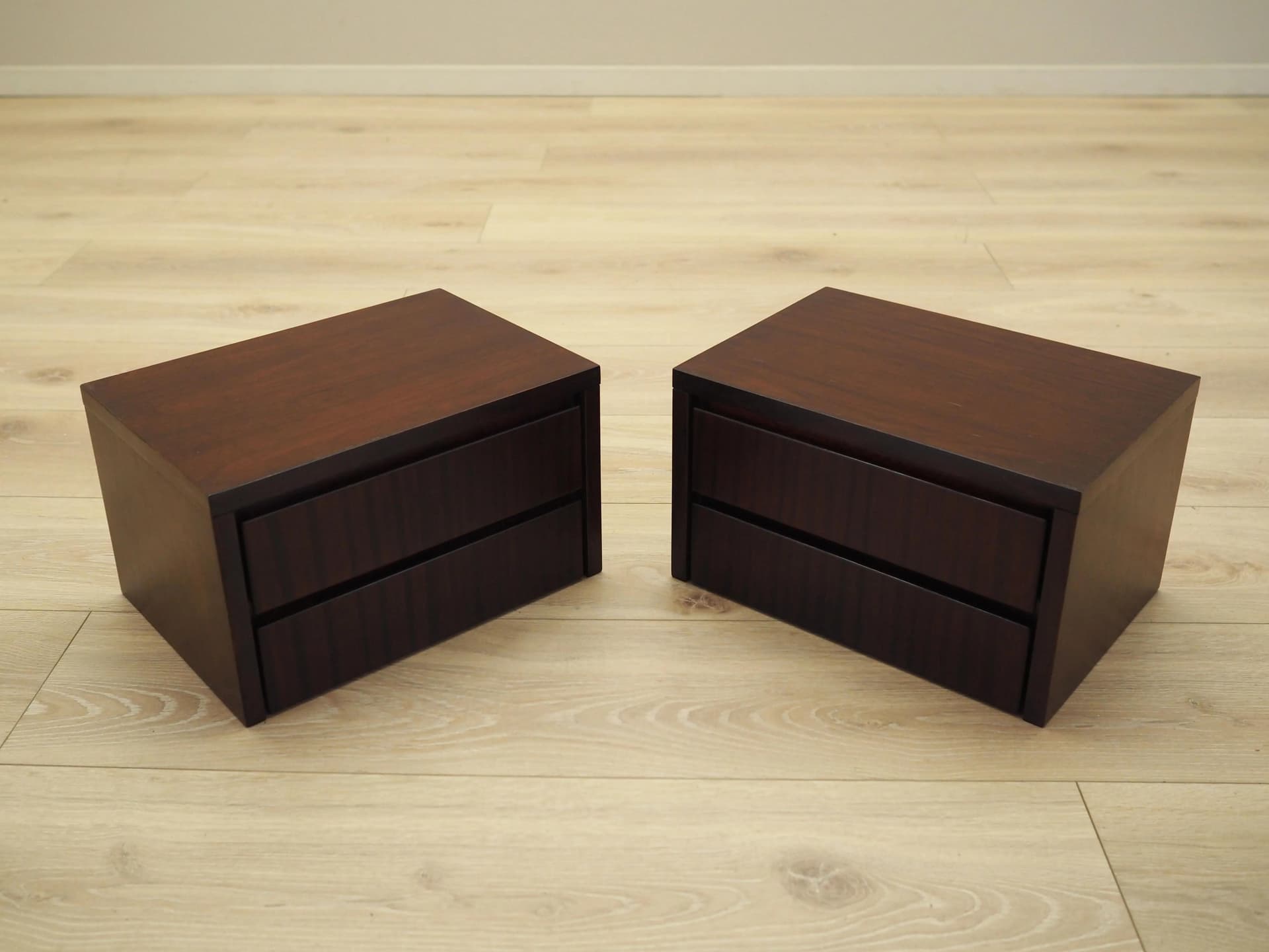 Set of nightstands, Scandinavian design, copper mahogany, Denmark, 1970s - 21490