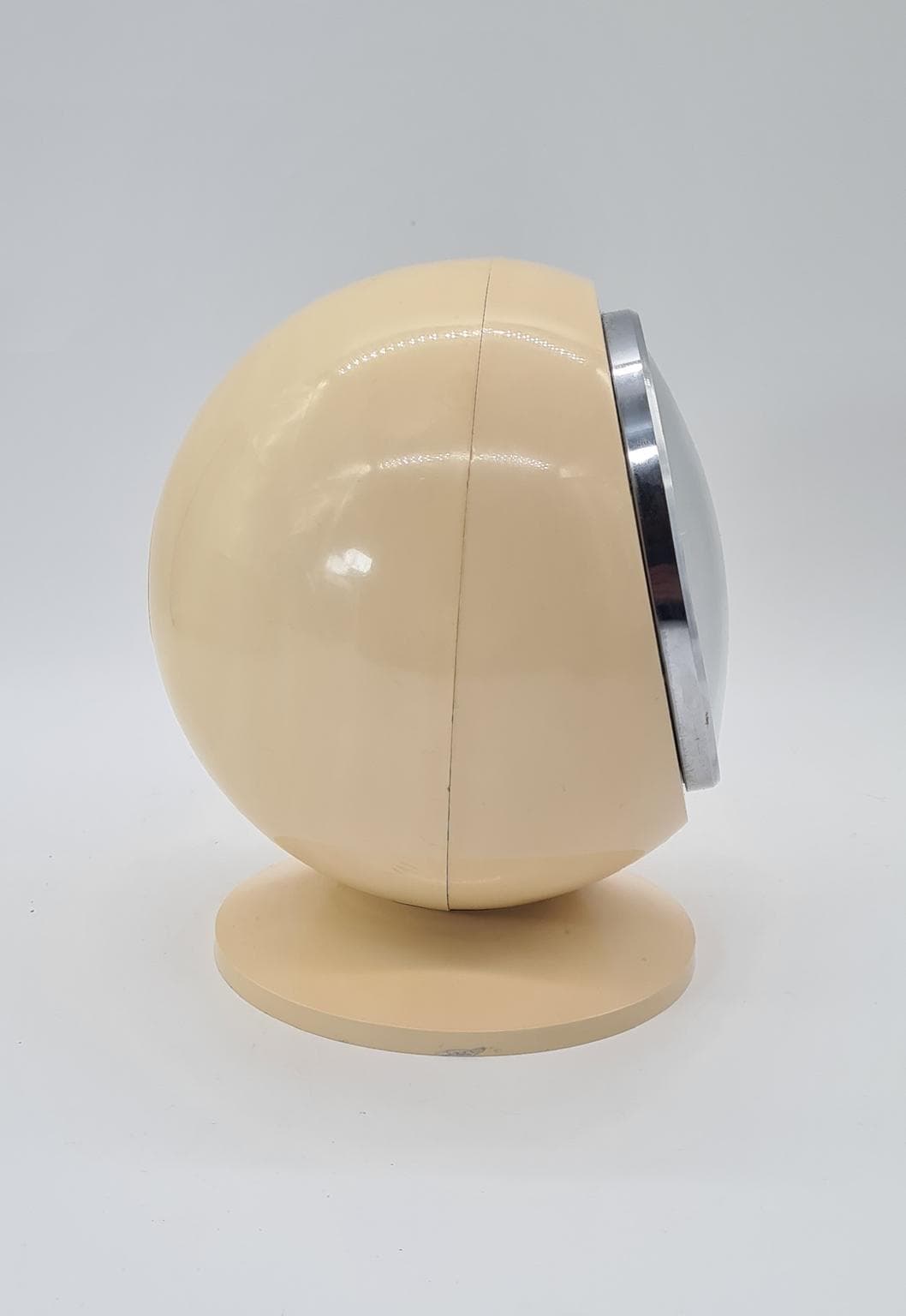 Zegar kominkowy Space Age, beżowy, ABS, metal, szkło, Polska, lata 70. - 289607