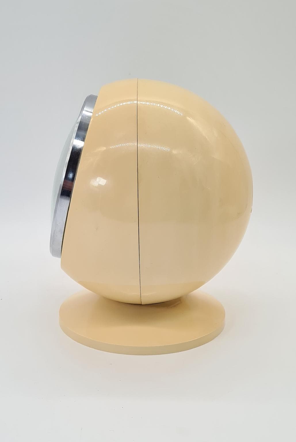 Zegar kominkowy Space Age, beżowy, ABS, metal, szkło, Polska, lata 70. - 289610