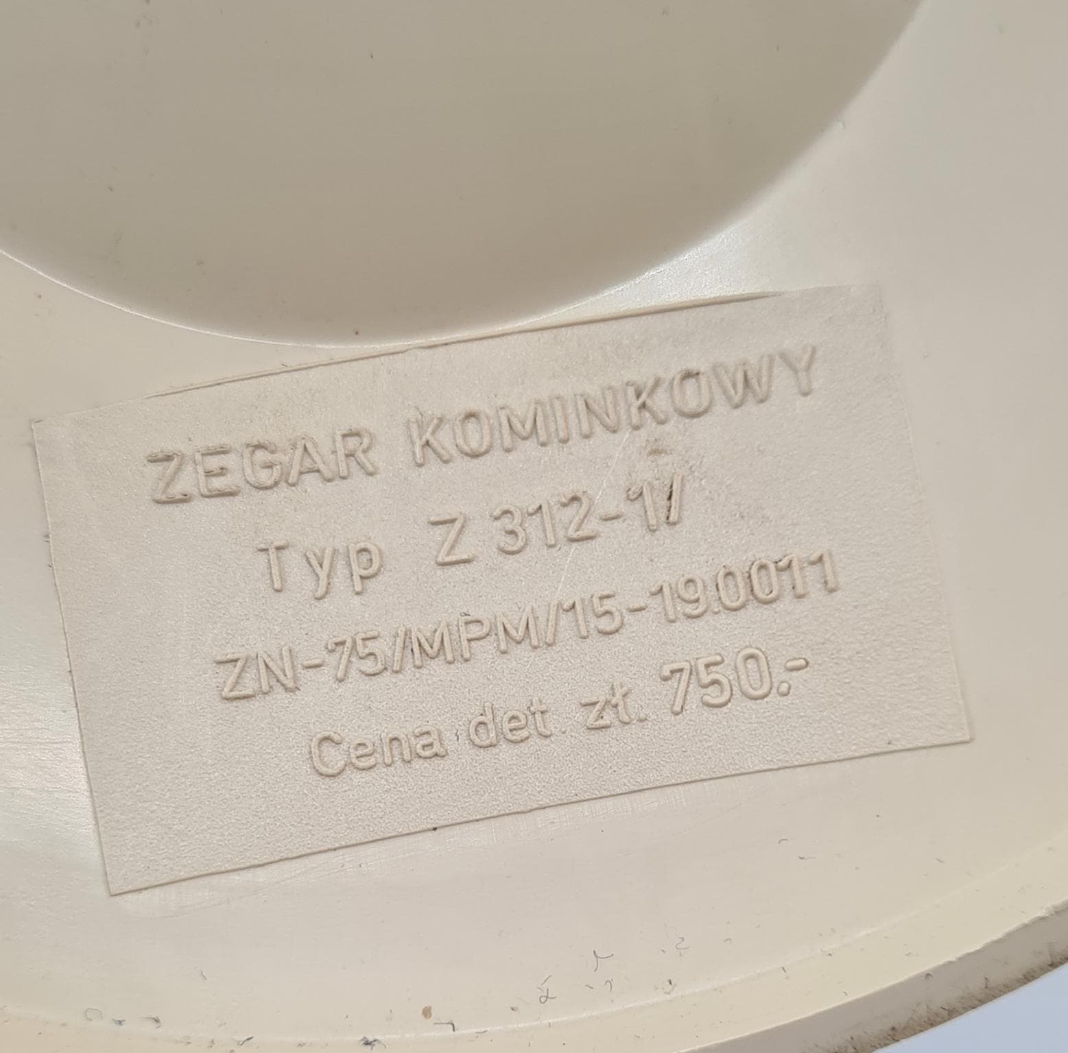 Zegar kominkowy Space Age, beżowy, ABS, metal, szkło, Polska, lata 70. - 289615