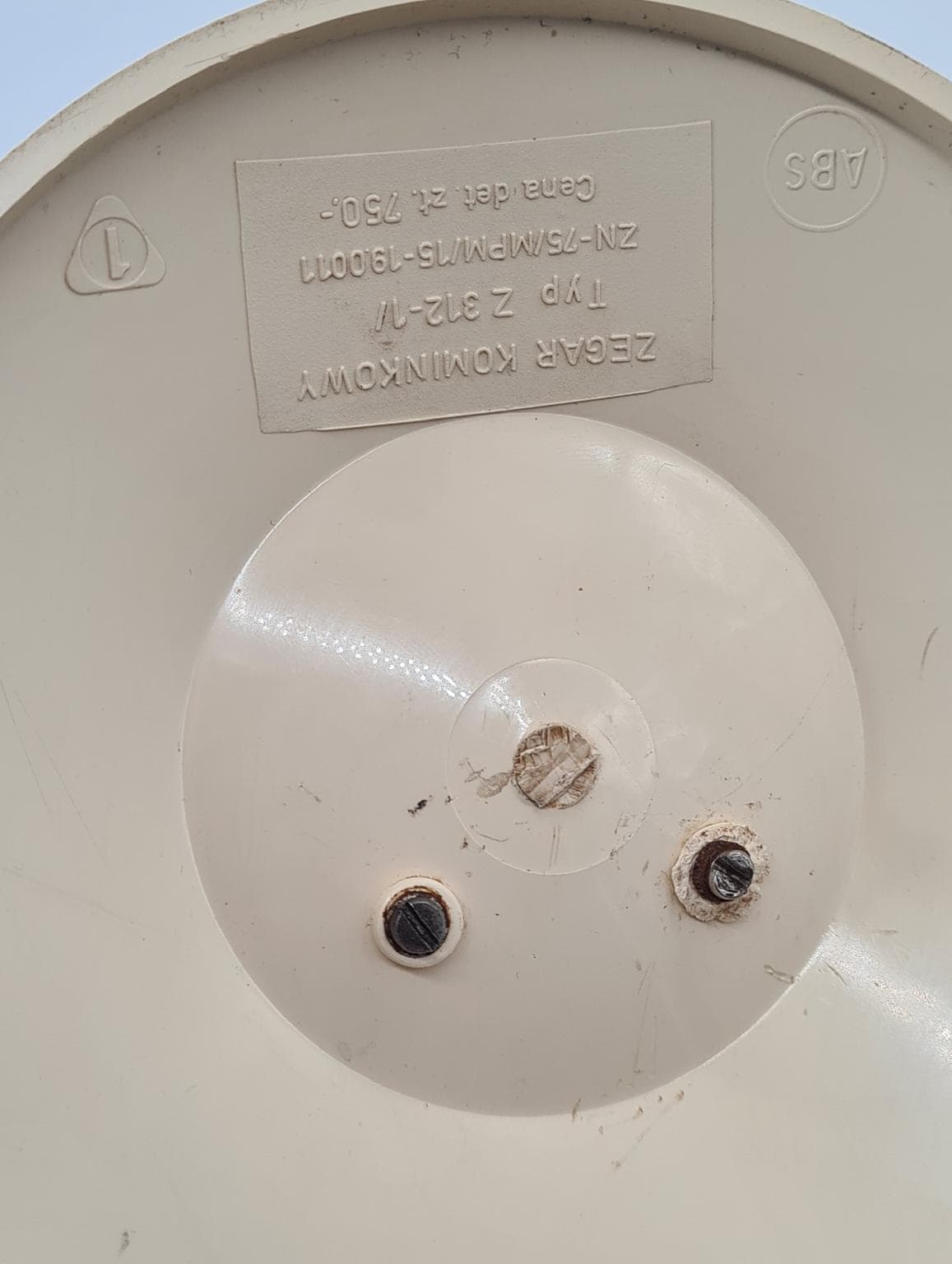 Zegar kominkowy Space Age, beżowy, ABS, metal, szkło, Polska, lata 70. - 289614