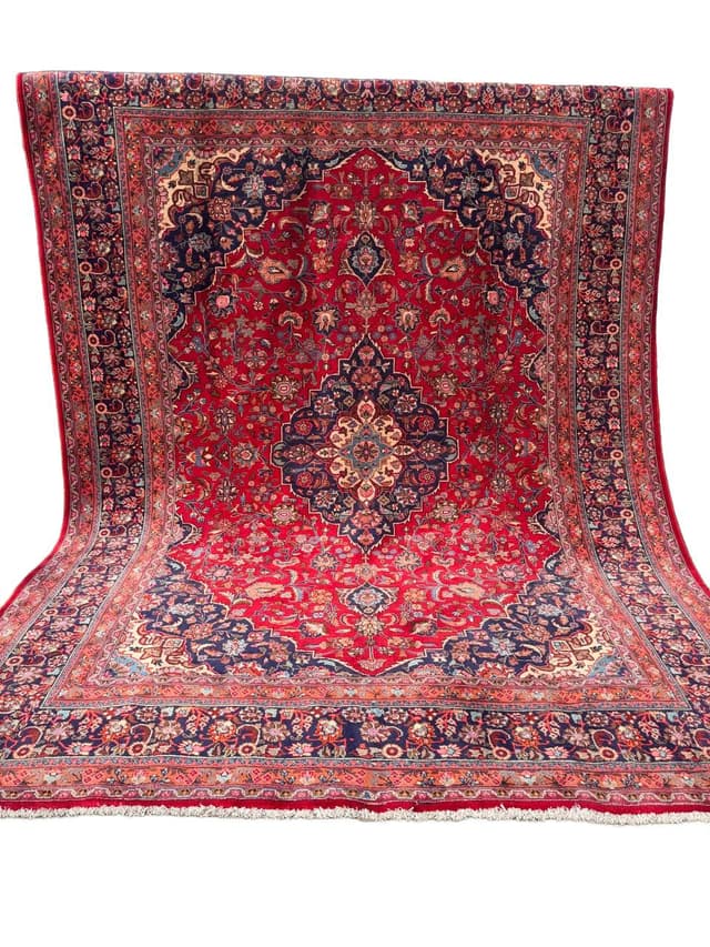 Dywan Keshan 400x300 cm, czerwony, wełna, Iran - WYMIARY