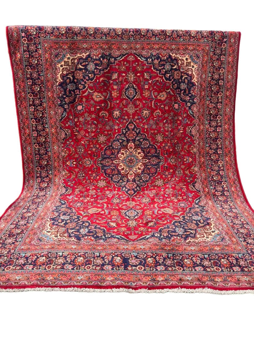 Dywan Keshan 400x300 cm, czerwony, wełna, Iran