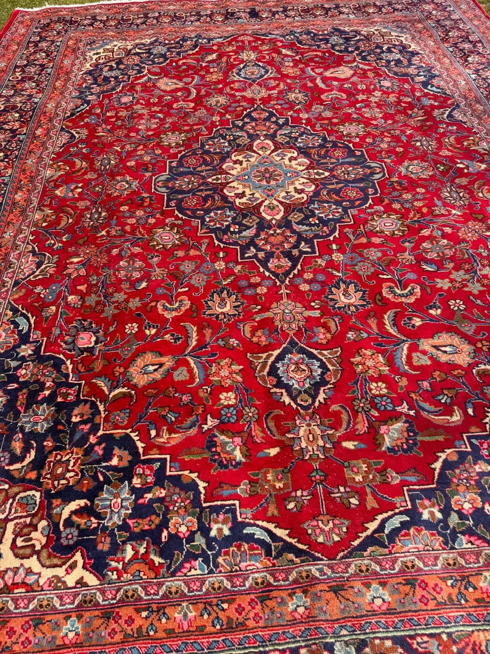 Dywan Keshan 400x300 cm, czerwony, wełna, Iran - 289629