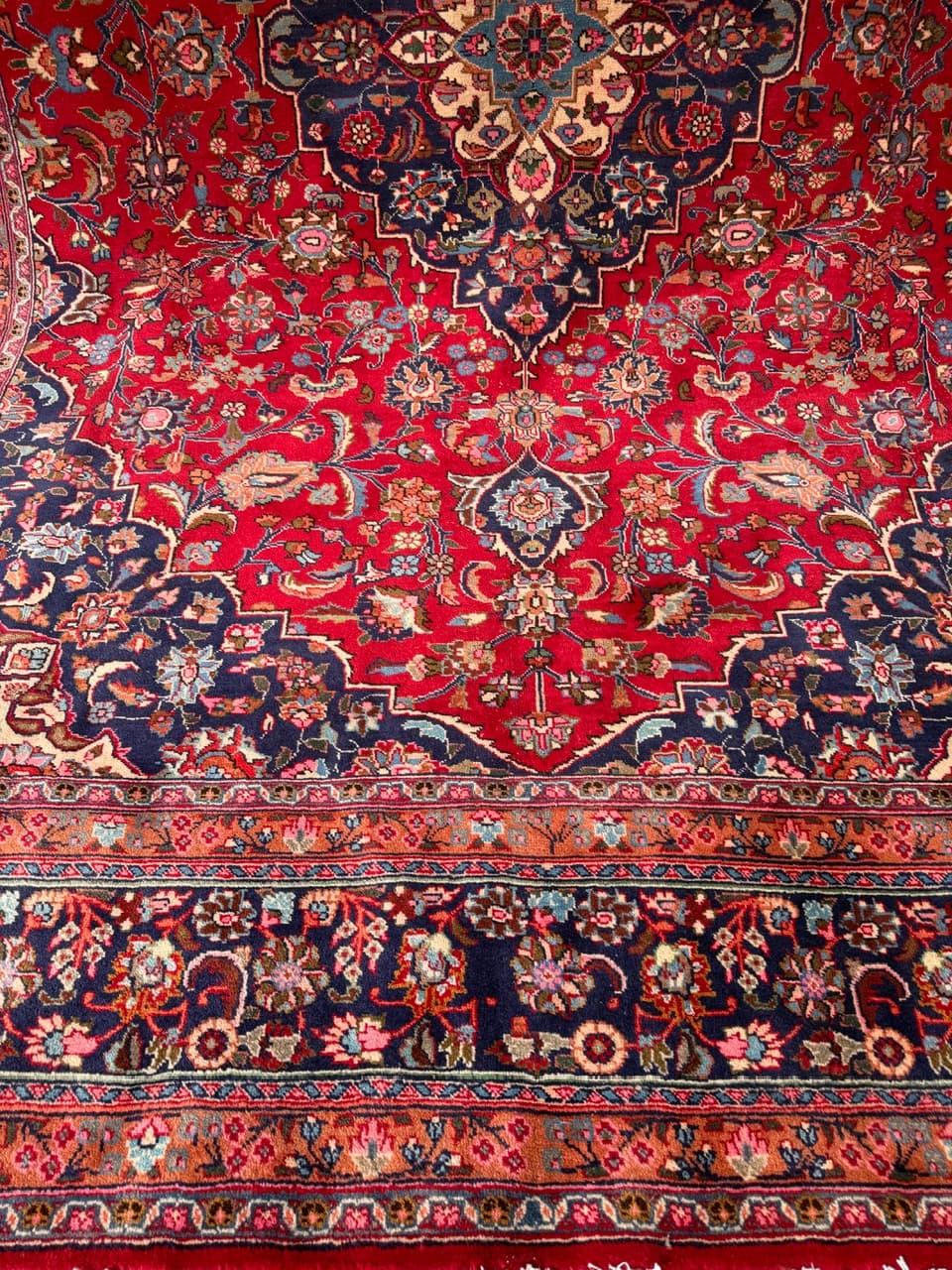 Dywan Keshan 400x300 cm, czerwony, wełna, Iran - 289618