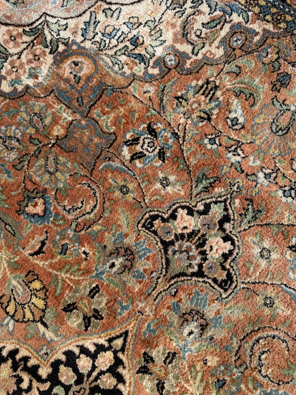 Dywan perski Ghoum, jedwab brązowy, bawełna, Indie, 295x185 cm - 289645