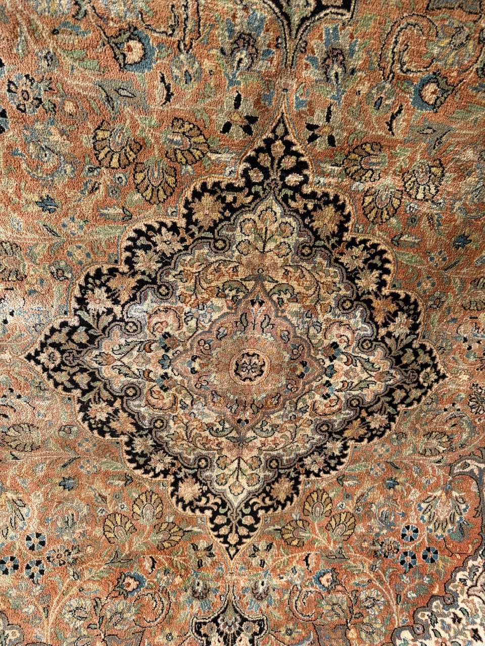 Dywan perski Ghoum, jedwab brązowy, bawełna, Indie, 295x185 cm - 289634