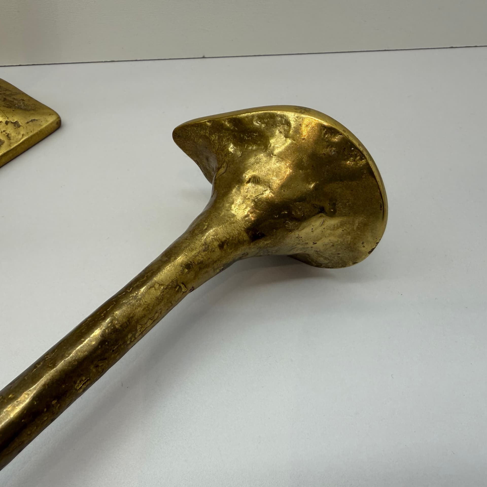 Komplet świeczników brutalistycznych, mosiądz złoty, Niemcy, lata 60. - 289651