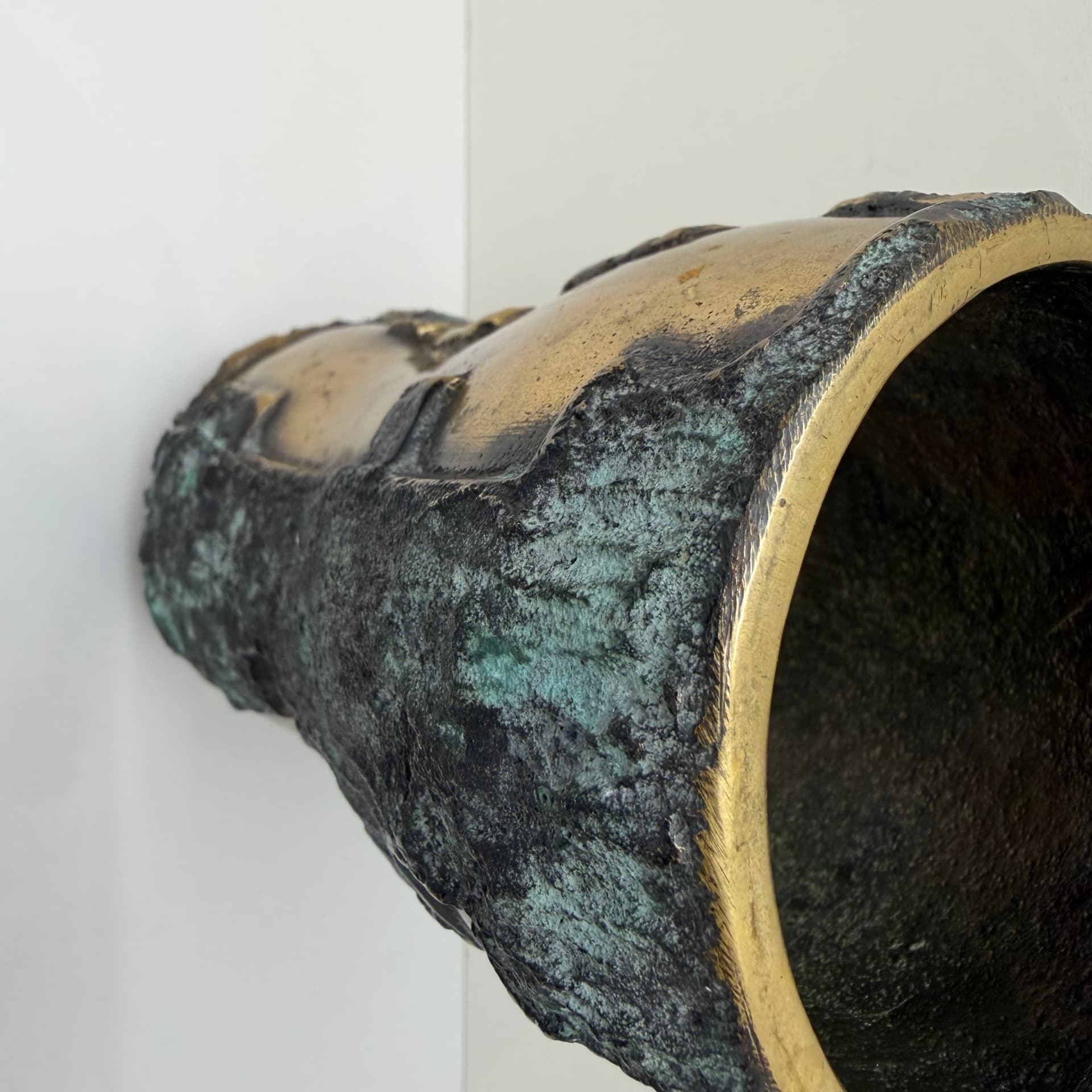 Wazon brutalistyczny, brązowy, mosiądz, Dania, lata 60. - 289663